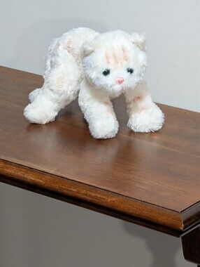 Gund Bootsie Cat Small White 11". GUC. White With Orange Stripes.